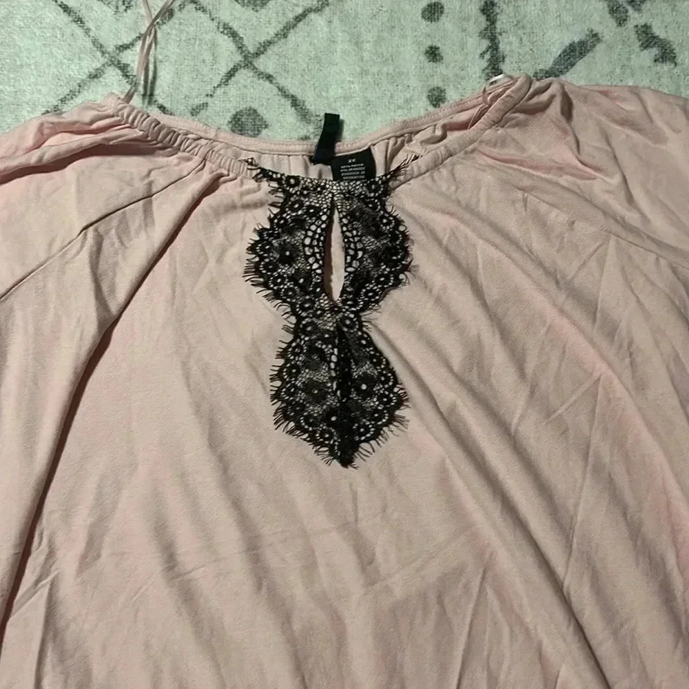 New Directions Pink 3/4 Length Sleeve Stretchy Fabric knit Top NWT - Picture 2 of 6